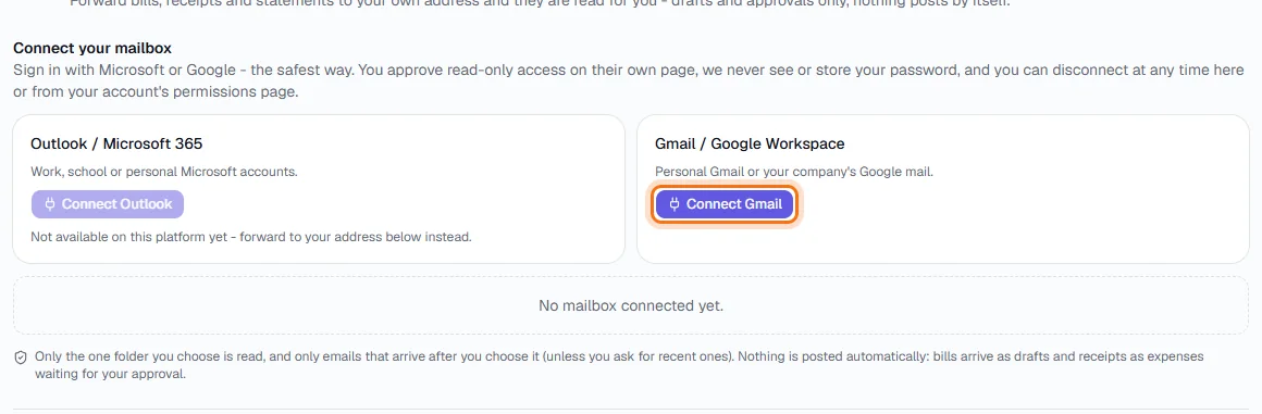 Email Forwarding - Decide how documents will reach Sayl