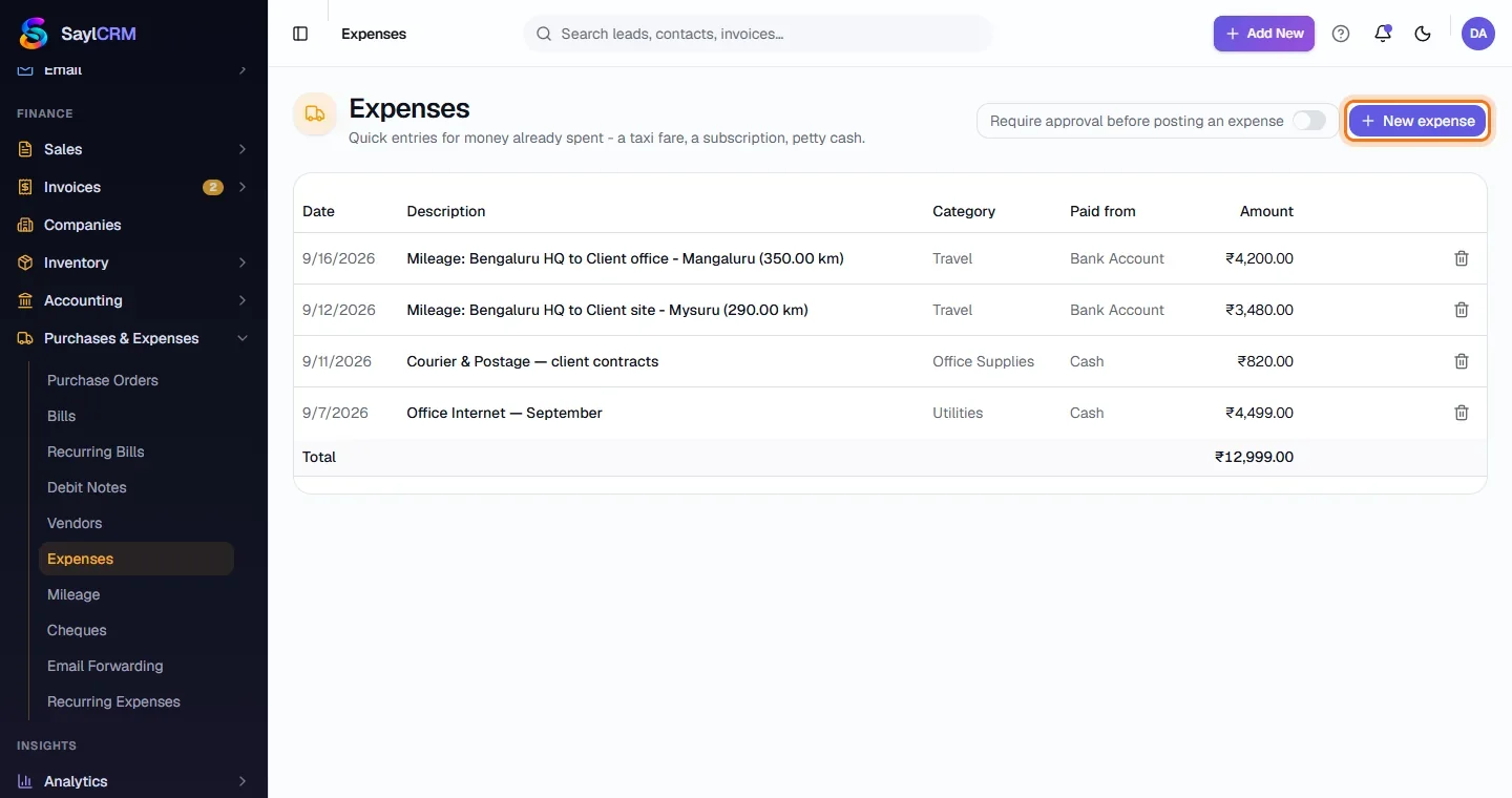 Expenses - Open Expenses