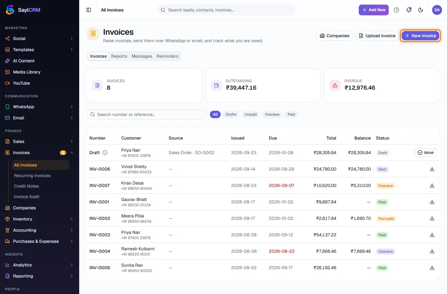 Invoices - Open Invoices