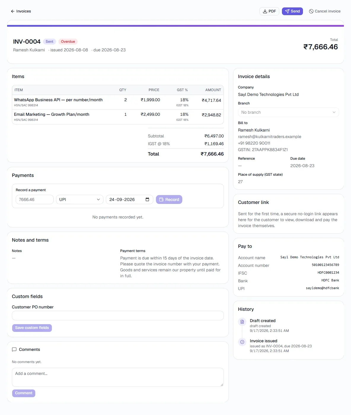 Invoices - Send it and follow the money