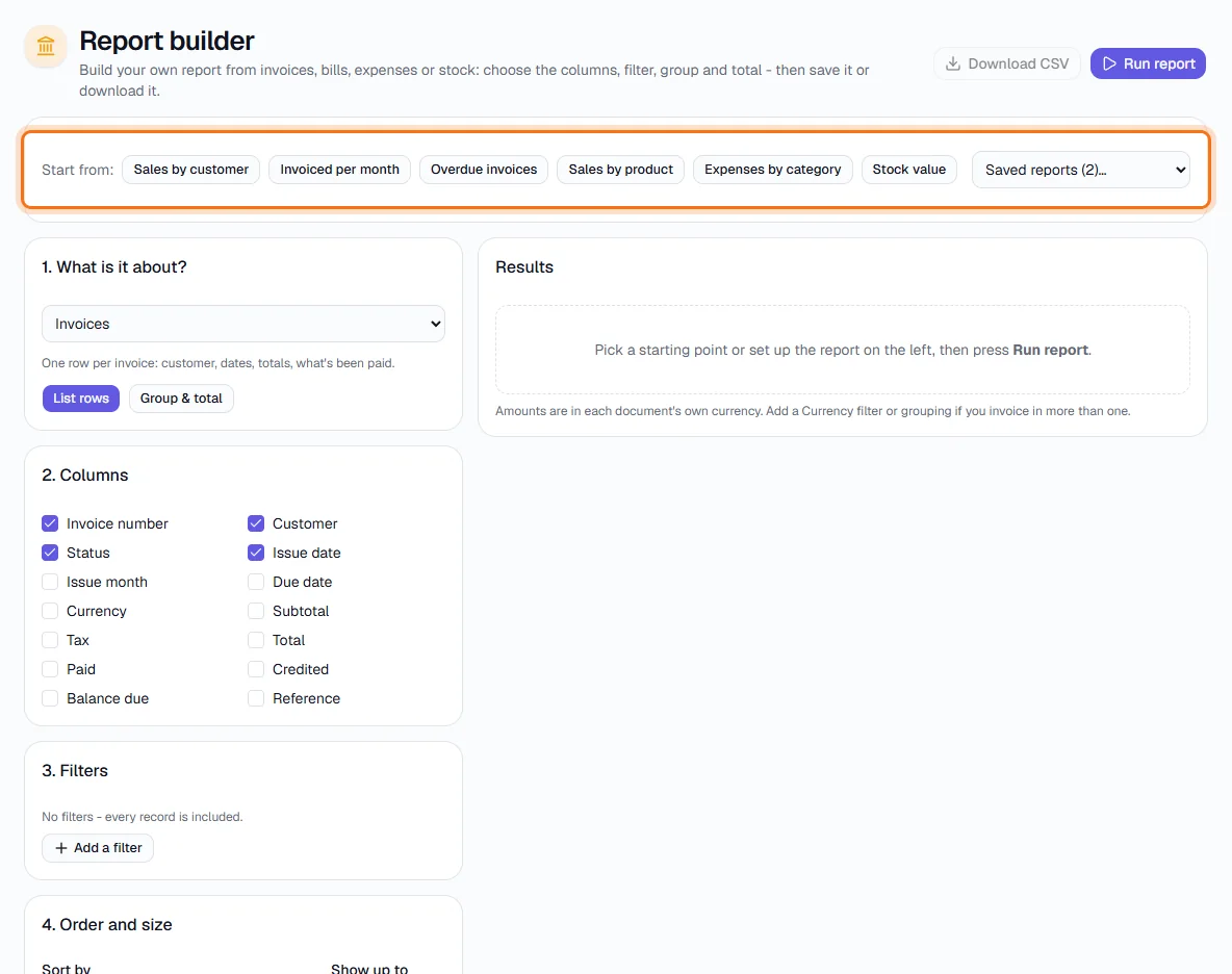 Report Builder - Open Report Builder