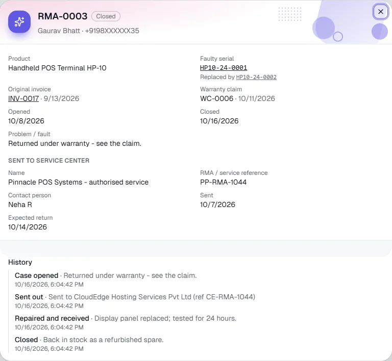 Faulty Material / RMA - Scrap or close