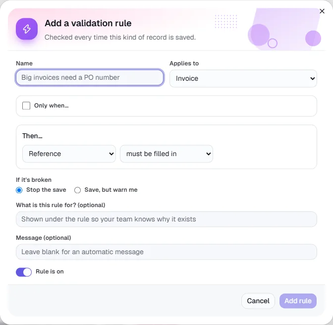 Validation Rules - Write your own rule