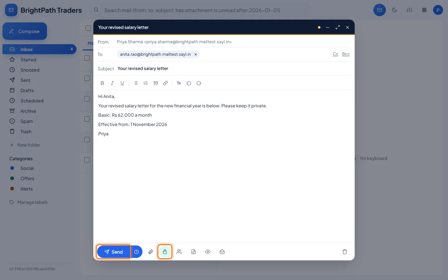 Confidential mode: Send it