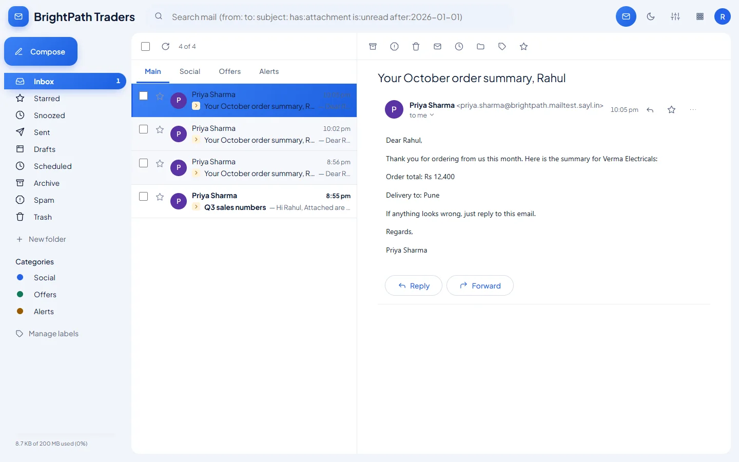 Mail merge: What each person receives