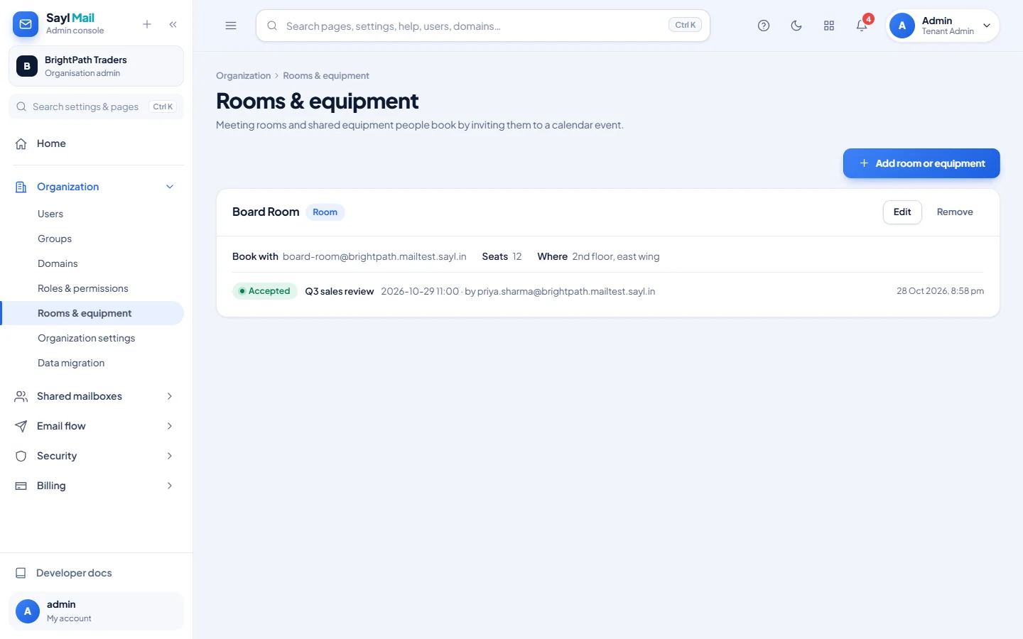 Rooms and equipment: The room answers by itself