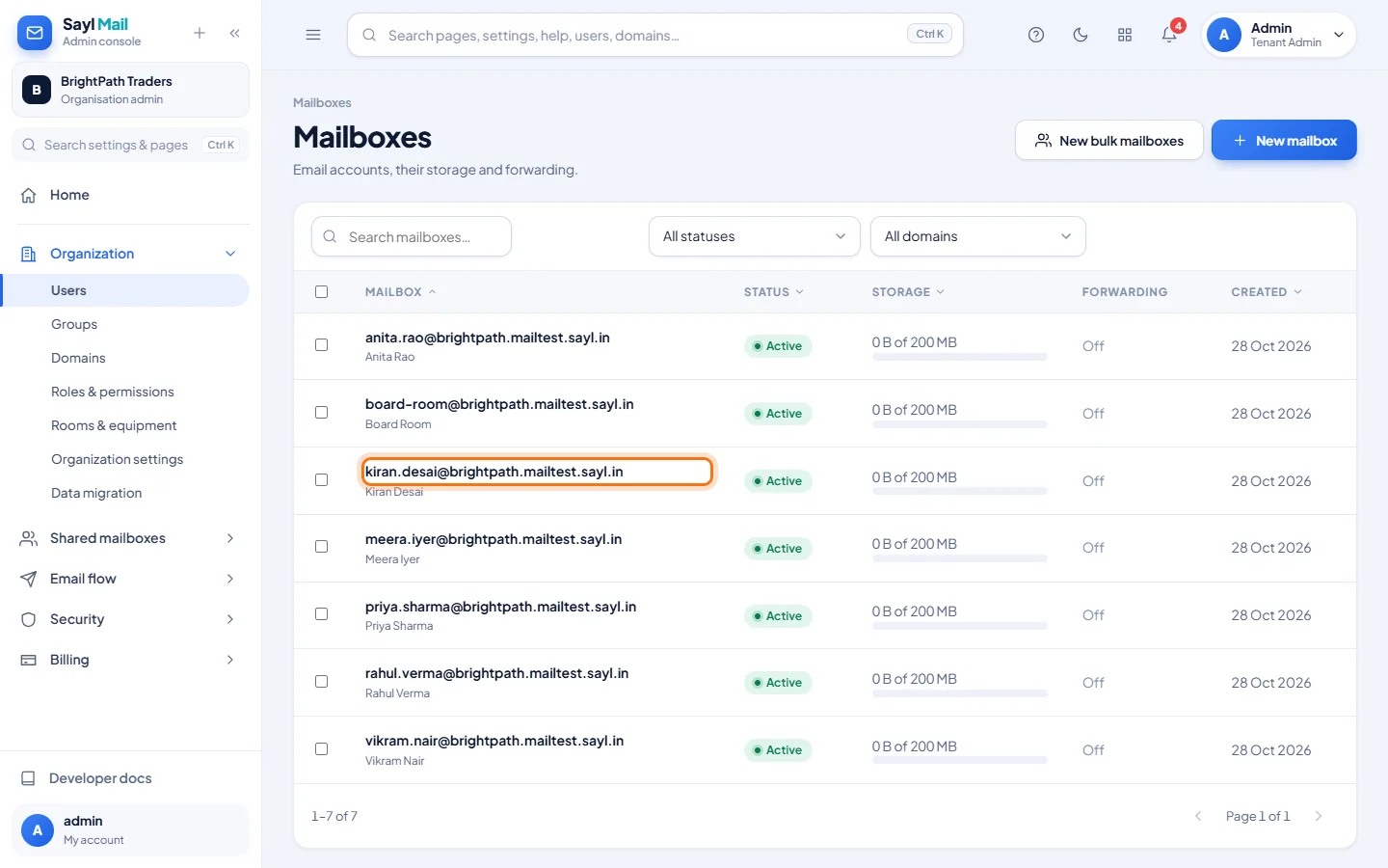 Directory sync (SCIM): New people get mailboxes automatically