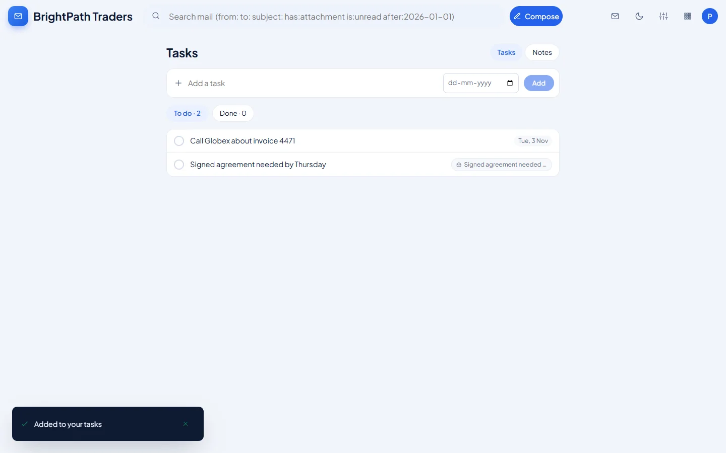 Tasks and notes: Your to-do list